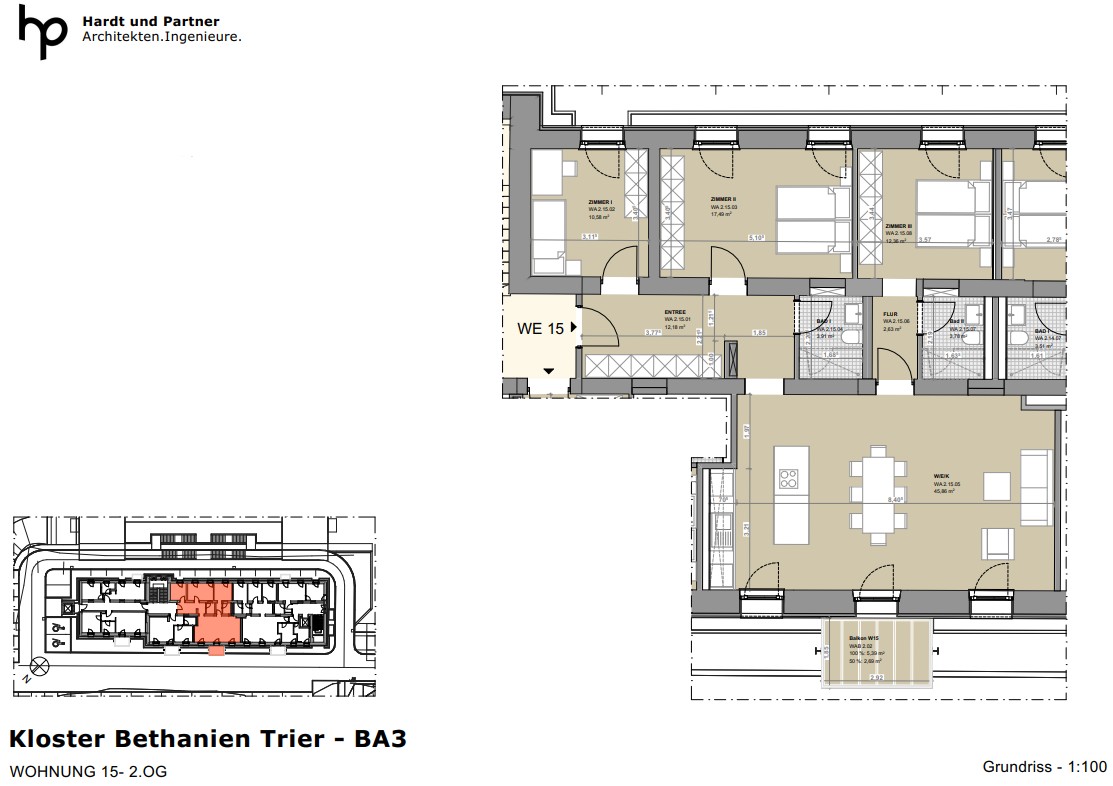 Quartier Bethanien – Moderne 4-Zimmer-Wohnung in historischer Klosteranlage - Photo 2