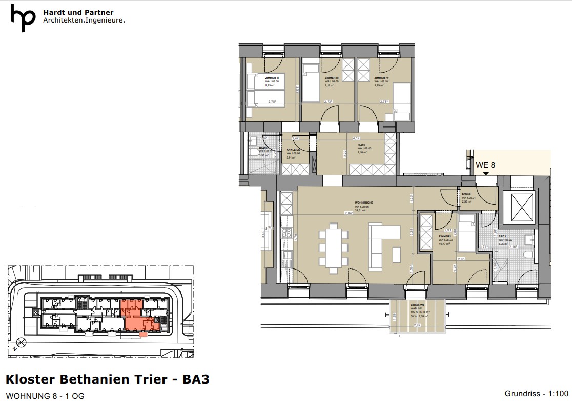 Quartier Bethanien – Moderne 4-Zimmer-Wohnung in historischer Klosteranlage - Photo 2